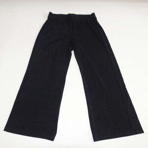 Chico's Women's Wide Leg Travelers Pull On Pants Size 1 / 8 Petite Black Slinky